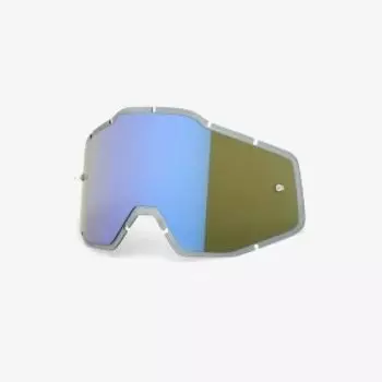 Линза 100% Racecraft/Accuri/Strata Anti-Fog Injected Blue Mirror / Smoke, 51004-022-02