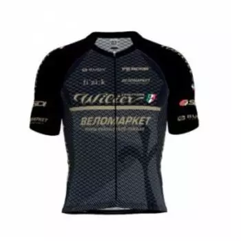 Майка короткий рукав Biemme Velomarket Team мод. Ranka черно-золотой, 2024, AB12B1082M