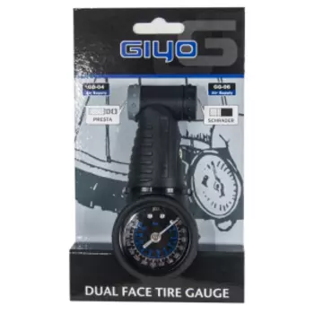 Манометр велосипедный GIYO, двухсторонний клапан, для давлений 100 psi и 300 psi, для А/V, F/V, GG04