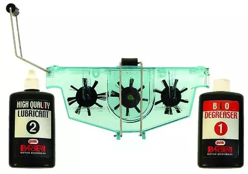 Машинка для чистки велоцепи в 2-х плоскостях Barbieri, с очистителем и маслом, 5-300006