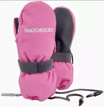 Варежки детские Didriksons BIGGLES ZIP, розовый леденец, 501946