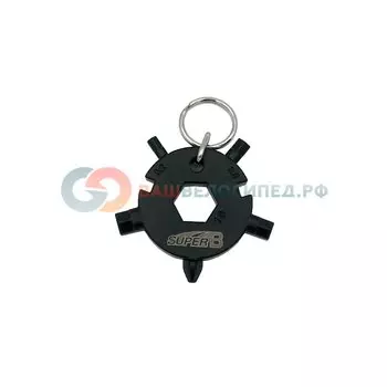 Мультитул (брелок) SUPER B: шестигранники 3/4/5/6мм, отвертка Ph2, накидной 10мм, торг. уп, TB-FD08