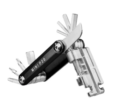 Мультитул TOPEAK MINI P20, 20 предметов, W/CHAINLINK TOOL, с чехлом, BLACK, TT2582B