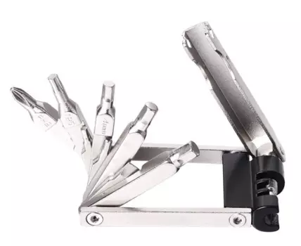 Мультитул велосипедный Kenli, 12 функций: шестигранники, отвертки, спицевые ключи, выжимка цепи, KL-9835A