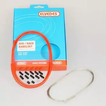 Набор для переключения Elvedes, трос, 19 жил, оплетка, фитинги, длина 1500/2250 мм, красный, 2015005