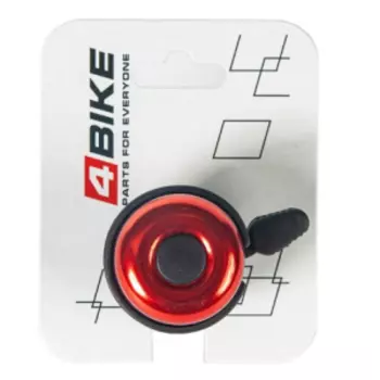 Велозвонок 4BIKE BB3207-Red, алюминий, пластик, D-40 мм, красный, ARV100028