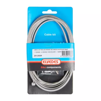 Набор Elvedes, для роллерных тормозов SHIMANO BR-IM85/81/55/45, трос, оплетка, 1700/2250 мм, серебристый, 2012028