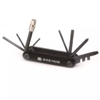 Набор ключей BIKE HAND YC-273, складной, шестигранники 2/2.5/3/4/5/6/8 мм, отвертки +/-, 14/15G, ключ для спиц, 6-230131