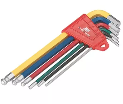 Набор шестигранников Г-образных Bike Hand, 6 размеров, цветные, YC-613-6C