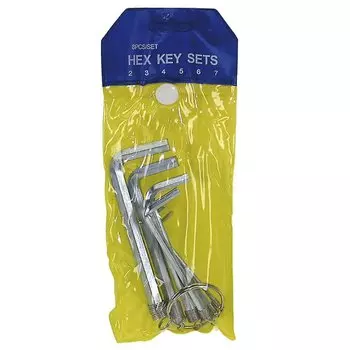 Набор шестигранных ключей KENLI на кольце, 2/3/4/5/6/7 мм, KL-9701A