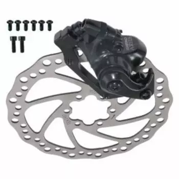 Набор тормозной TEKTRO MD-M300F, механический, дисковый, передний, (ротор 160 мм+суппорт+колодки), черный, 6-190230