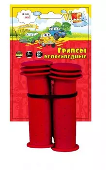Грипсы велосипедные детские, Vinca Sport, 102 мм, резиновые, красные, H-G 96 cars