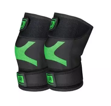 Наколенники велосипедные Rockbros, пара, черный/зеленый, LF3103