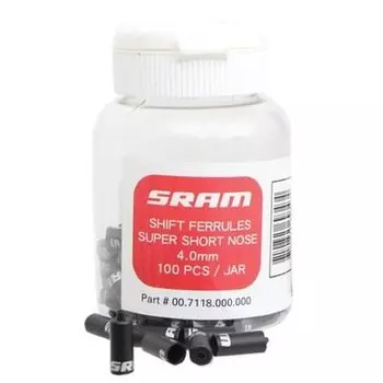 Наконечник рубашки для переключения SRAM 4mm Super-Short Nose черные, 100 штук 00.7118.000.000
