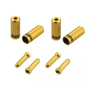 Наконечники JAGWIRE оболочек 10х4,5мм, 6х5мм) и тросов (4 штуки) золотые, комплект, CHA099-OJ