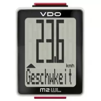 Велокомпьютер VDO M2, 9 функций, проводной, черно-белый, 4-3002