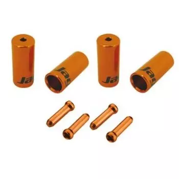 Наконечники JAGWIRE оболочек 10х4мм, 6х5мм) и тросов (4 штуки) оранжевые, комплект, CHA094-NJ