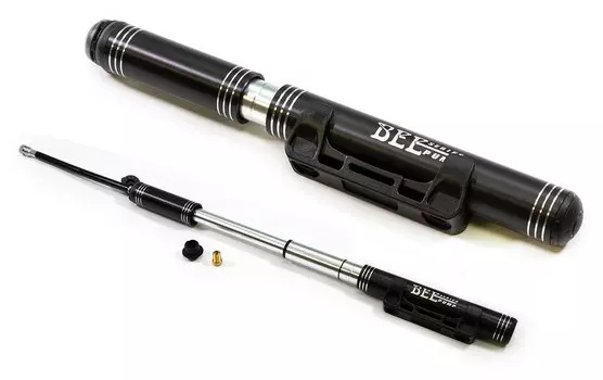 Насос BEE PUMP ручной-напольный, под ниппель AV/FV, с манометром, 38x530мм, алюм, черный, ZF-0802K