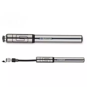 Насос для велосипеда Giyo компактный алюминиевый двухкамерный, 7 атм/100psi, реверсивный “авто/вело” ниппель, GP-87E