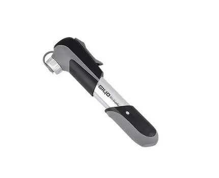 Насос GIYO ручной, под ниппель AV/FV, max 120 psi/8 bar, алюминий/пластик, серебристый, GP-04А