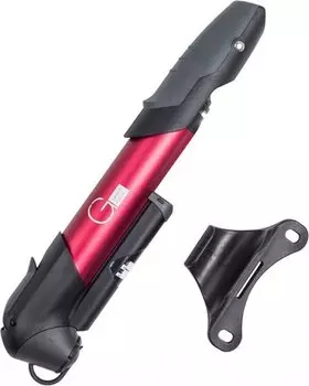 Насос GIYO, с аналоговым манометром, складная Т-образная ручка, “авто/вело” ниппель, красный. GP961a-R