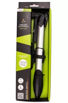 Насос Vinca Sport, Мax 120psi (8 бар), авто/вело ниппель, шланг, алюм. корпус, МАНОМЕТР, игла для мяча, MP 2825