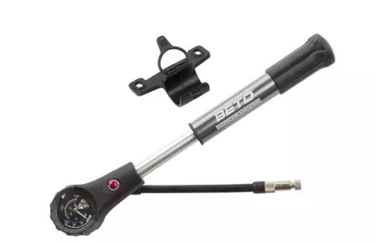 Насос велосипедный BETO MINI, 2 в 1, амортизатор + шины, 470270