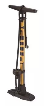 Насос велосипедный Giyo GF-55E ECV, напольный, металл, 160 PSI (11атм), Presta/Schrader, черно-желтый, GF-55E_ECV