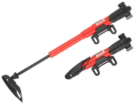 Насос велосипедный GIYO GP-77T, телескопический, красно-черный, 320035