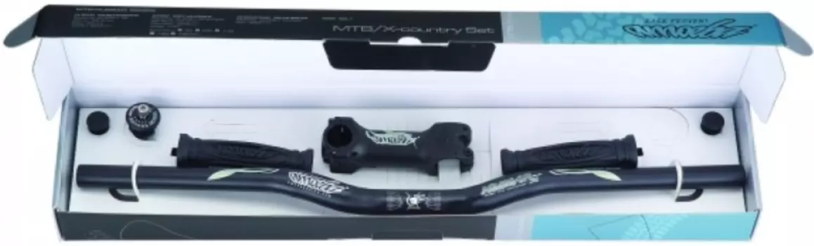 Рулевой набор HUSSAR MTB BOX SET, руль, вынос, грипсы, MTB-HUSSAR-BOX