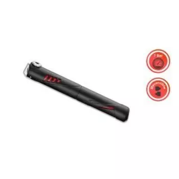 Насос велосипедный Giyo, компактный, пластик, 100 PSI, чёрный с красным, GP-48