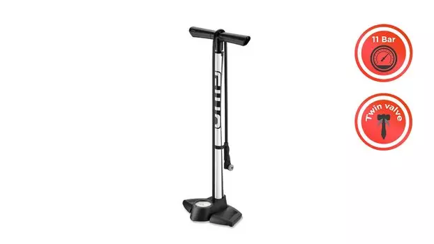 Насос велосипедный Giyo, напольный, металл, 160 PSI, серебристый, GF-75