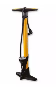 Насос велосипедный Giyo, напольный, с манометром, Black/Yellow, GF-33P