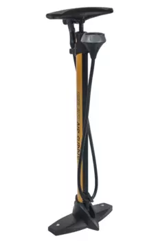 Насос велосипедный GIYO, напольный, с манометром, высокого давления, max 160psi(11атм), двухходовой, желтый, GF56