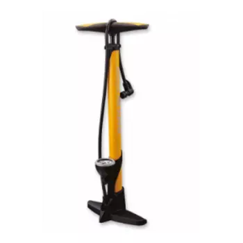 Насос велосипедный Giyo, напольный, с манометром, Black/Yellow, GF-33P