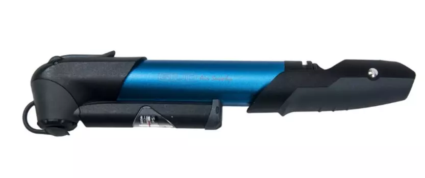 Насос велосипедный GIYO, с аналоговым манометром, складная Т-образная ручка, “авто/вело” ниппель, синий, GP961a-B