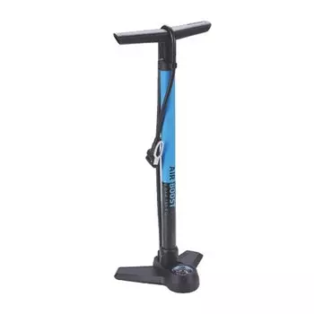 Насос велосипедный напольный BBB AirBoost steel pump, синий, с манометром, BFP-21