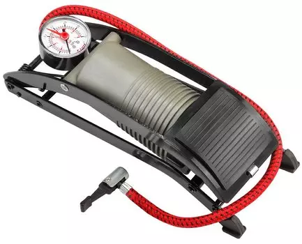 Насос велосипедный STELS FP9807C, ножной, пластик, серый, 320041