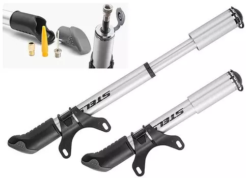 Насос велосипедный STELS M22-02, ручной, телескопический, алюминий, серебристо-чёрный, 320091