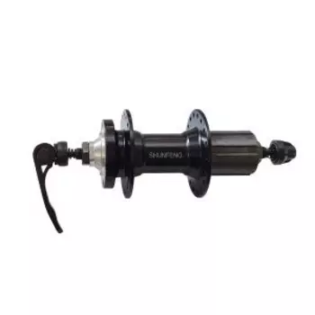 Втулка велосипедная CHINA, 36H, задняя, алюминиевая, под кассету, 8-10 скоростей, промподшипники, черная, SF-A217R