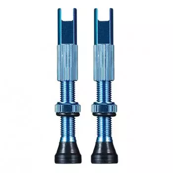 Ниппель Chepark Tubeless Valve, бескамерный, presta, анодированный, пара, 40 мм, синий, TIL-60blu40