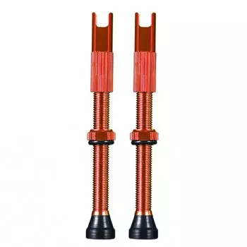 Ниппель Chepark Tubeless Valve, бескамерный, presta, анодированный, пара, 60 мм, красный, TIL-60red60