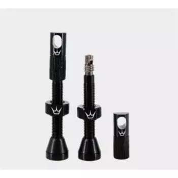 Ниппель для бескамерных покрышек Peaty's Chris King Tubeless Valves, 42mm, 2 штуки, Black, PTV42-BB-12