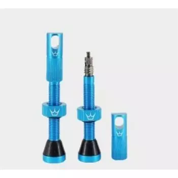 Ниппель для бескамерных покрышек Peaty's Chris King Tubeless Valves, 42mm, 2 штуки, Matte Turquoise, PTV42-BLU-12