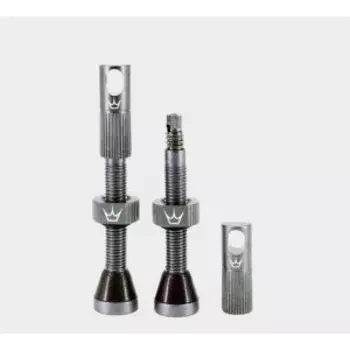 Ниппель для бескамерных покрышек Peaty's Chris King Tubeless Valves, 42mm, 2 штуки, Matte Slate, PTV42-GRY-12