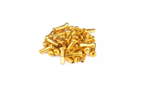 Ниппель для велосипедной спицы TRIX, 14G, стальной, l-12мм, анодированный, золотистый, 144шт., gold