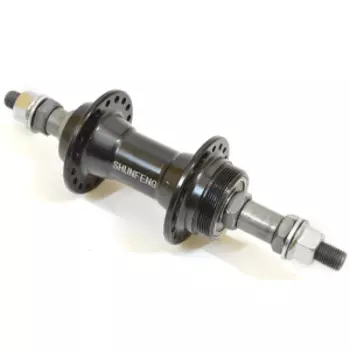 Втулка велосипедная SHUNFENG, задняя, под трещотку, на промподшипник, на гайках, SF-A213R black