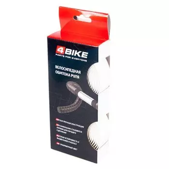 Обмотка руля 4BIKE, гелевая с карбоновым рисунком, белая, ARV000046