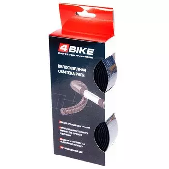 Обмотка руля 4BIKE, гелевая с карбоновым рисунком, титан, ARV000048