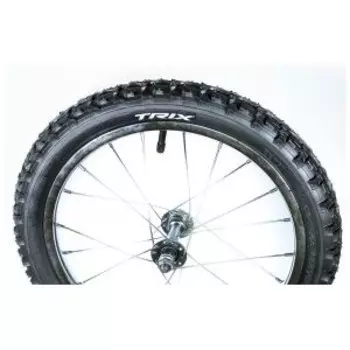 Колесо переднее TRIX 16" в сборе, стальной хромированный обод, передняя втулка, камера, покрышка Compass, 16-F-STEEL